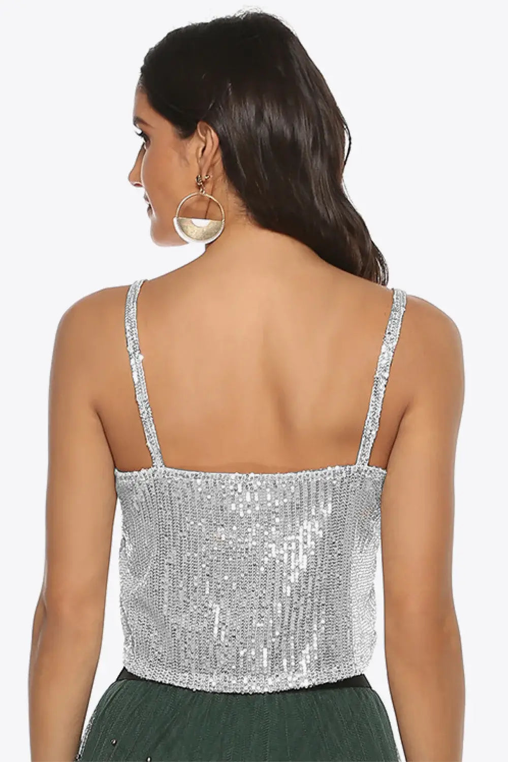 Sequin Cropped Cami - Trendsi - Flyclothing LLC