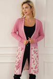 Printed Long Sleeve Open Front Outerwear - Trendsi - Flyclothing LLC