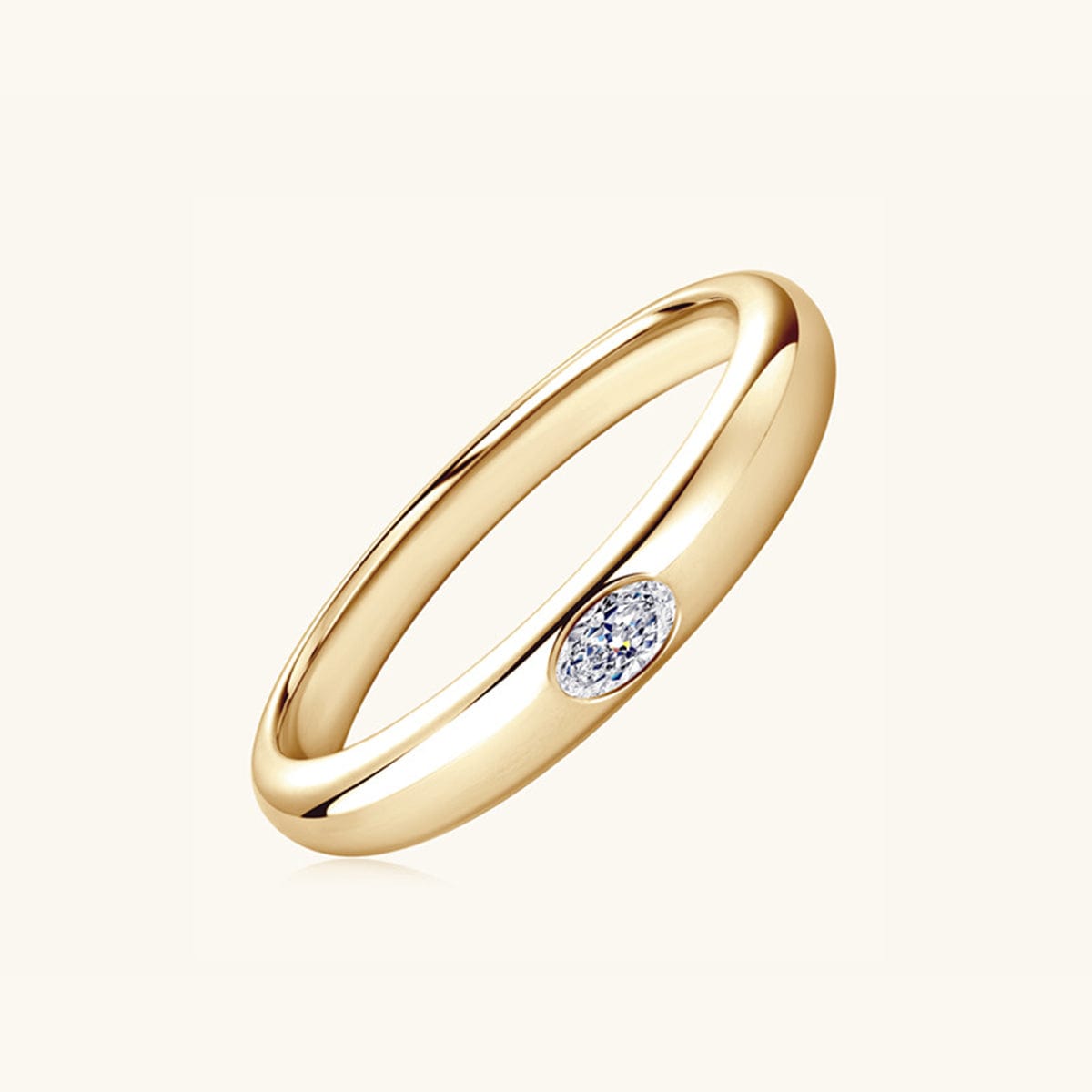 925 Sterling Silver Inlaid Moissanite Ring - Trendsi
