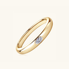 925 Sterling Silver Inlaid Moissanite Ring - Trendsi