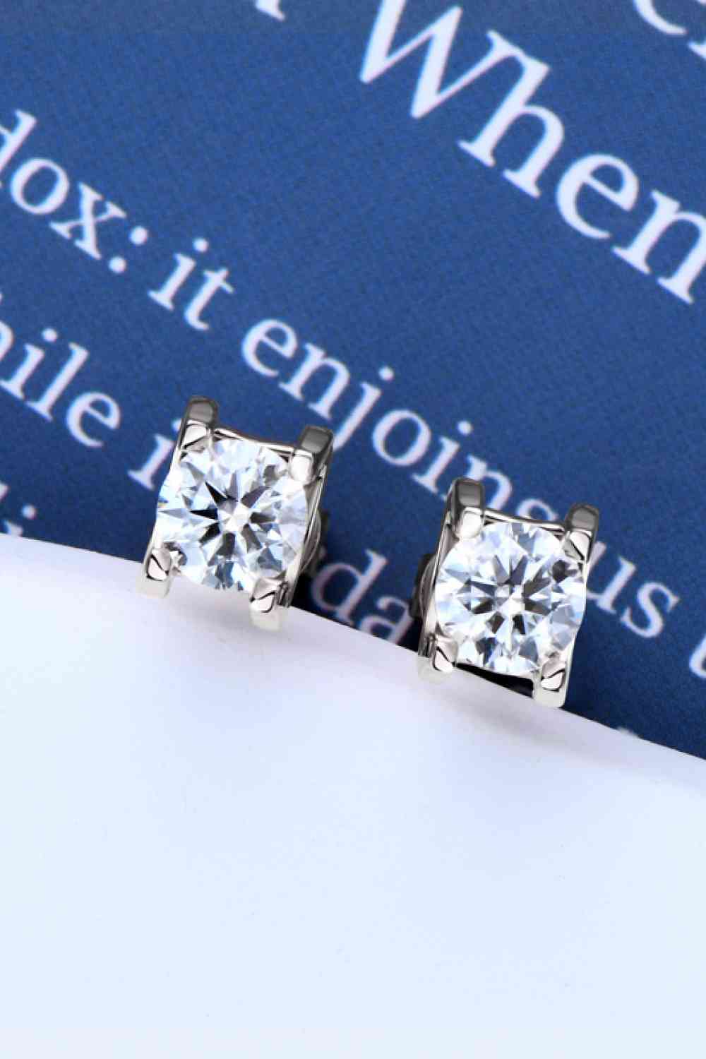 Moissanite 925 Sterling Silver Stud Earrings - Trendsi - Flyclothing LLC