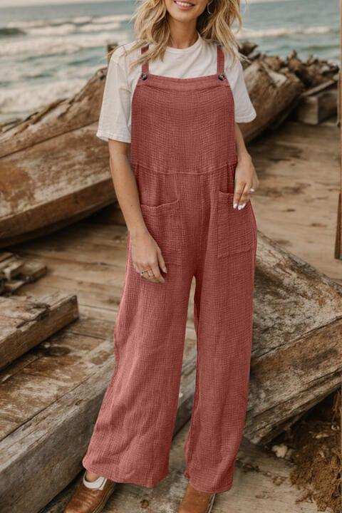 Full Size Wide Leg Front Pocket Jumpsuit - Trendsi - Flyclothing LLC