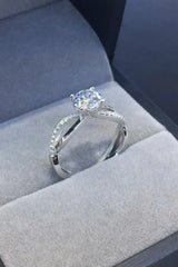 2 Carat Moissanite Crisscross 925 Sterling Silver Ring - Trendsi - Flyclothing LLC