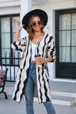 Printed Open Front Pocketed Cardigan - Trendsi - Flyclothing LLC