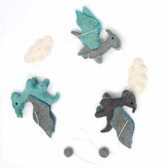 Felt Dragon Garland - Blue Colors - Global Groove - Global Groove