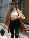 Open Front Hooded Teddy Coat - Trendsi - Flyclothing LLC