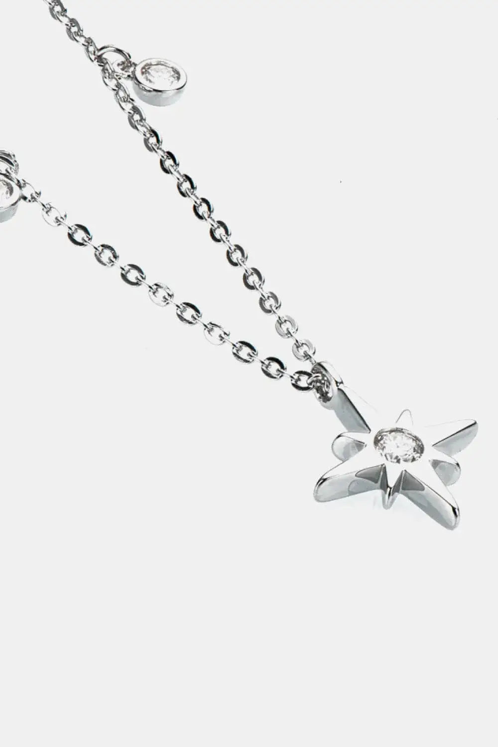 Moissanite North Star Pendant 925 Sterling Silver Necklace - Trendsi - Flyclothing LLC