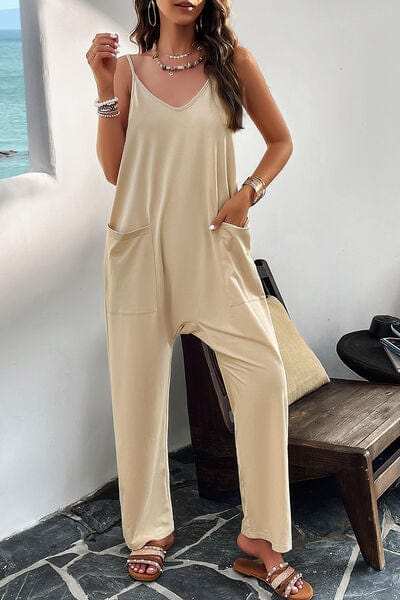 Pocketed Spaghetti Strap Overalls - Trendsi - Flyclothing LLC
