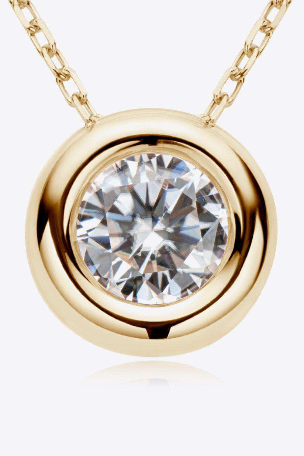 1 Carat Moissanite Pendant 925 Sterling Silver Necklace - Trendsi - Flyclothing LLC
