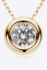 1 Carat Moissanite Pendant 925 Sterling Silver Necklace - Trendsi - Flyclothing LLC