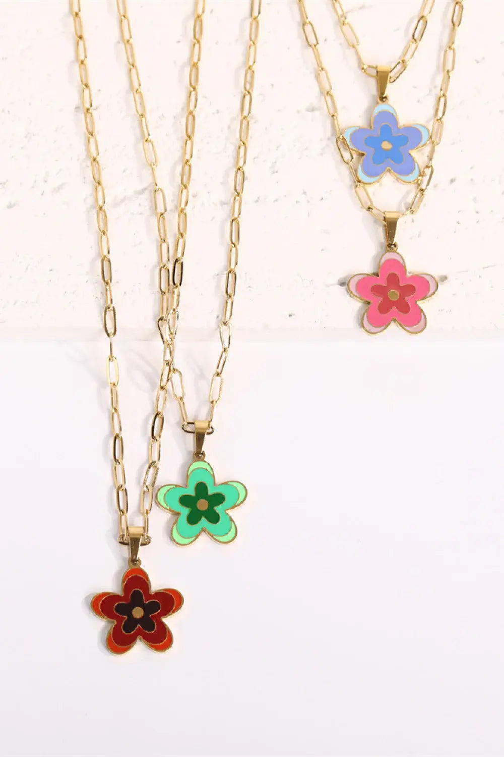 Flower Pendant Stainless Steel Necklace - Trendsi - Flyclothing LLC