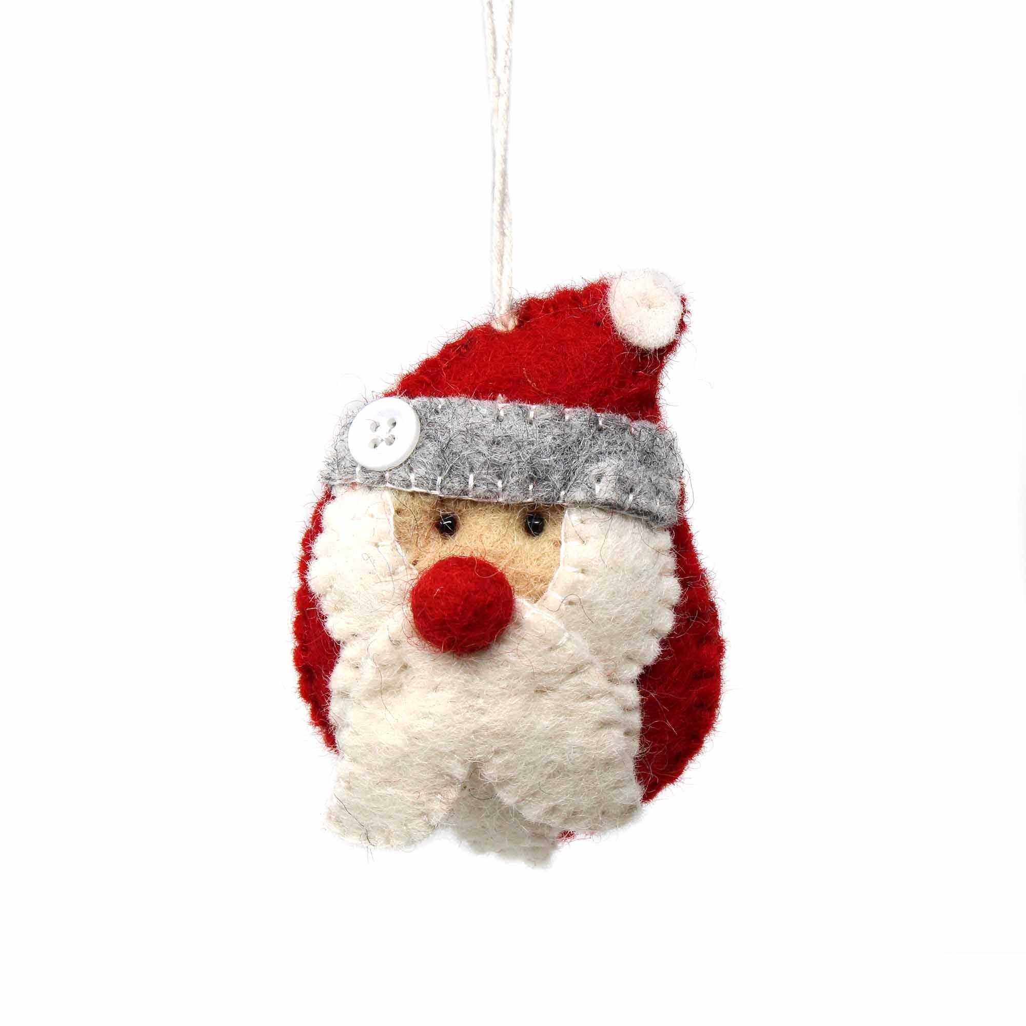 Hand Felted Christmas Ornament: Santa - Global Groove (H) - Global Groove