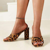 PU Leather Block Heel Pumps - Trendsi - Flyclothing LLC