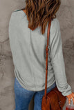 Seam Detail Round Neck Long Sleeve Top - Trendsi