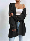 Open Front Dropped Shoulder Slit Cardigan - Trendsi - Flyclothing LLC