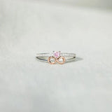 Heart Number 8 Zircon Double-Layered Ring - Trendsi