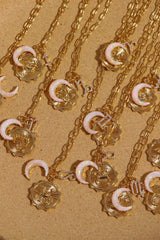 Constellation and Moon Pendant Copper Necklace - Trendsi - Flyclothing LLC