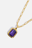Zircon 18K Gold-Plated Geometrical Shape Pendant Necklace - Trendsi - Flyclothing LLC
