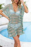 Openwork Slit V-Neck Cover Up - Trendsi - Flyclothing LLC