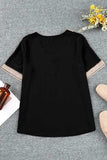 Plus Size V-Neck Short Sleeve Blouse - Trendsi - Flyclothing LLC