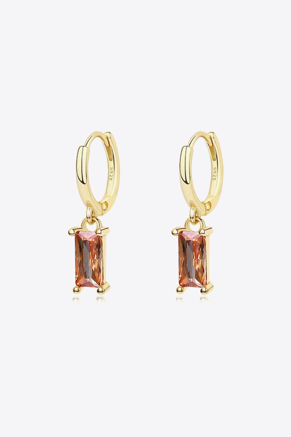 Retro 925 Sterling Silver Cubic Zirconia Drop Earrings - Trendsi