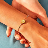 Sunflower Shape 18K Gold-Plated Bead Bracelet - Trendsi