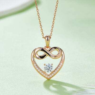 Moissanite 925 Sterling Silver Heart Necklace - Trendsi - Flyclothing LLC