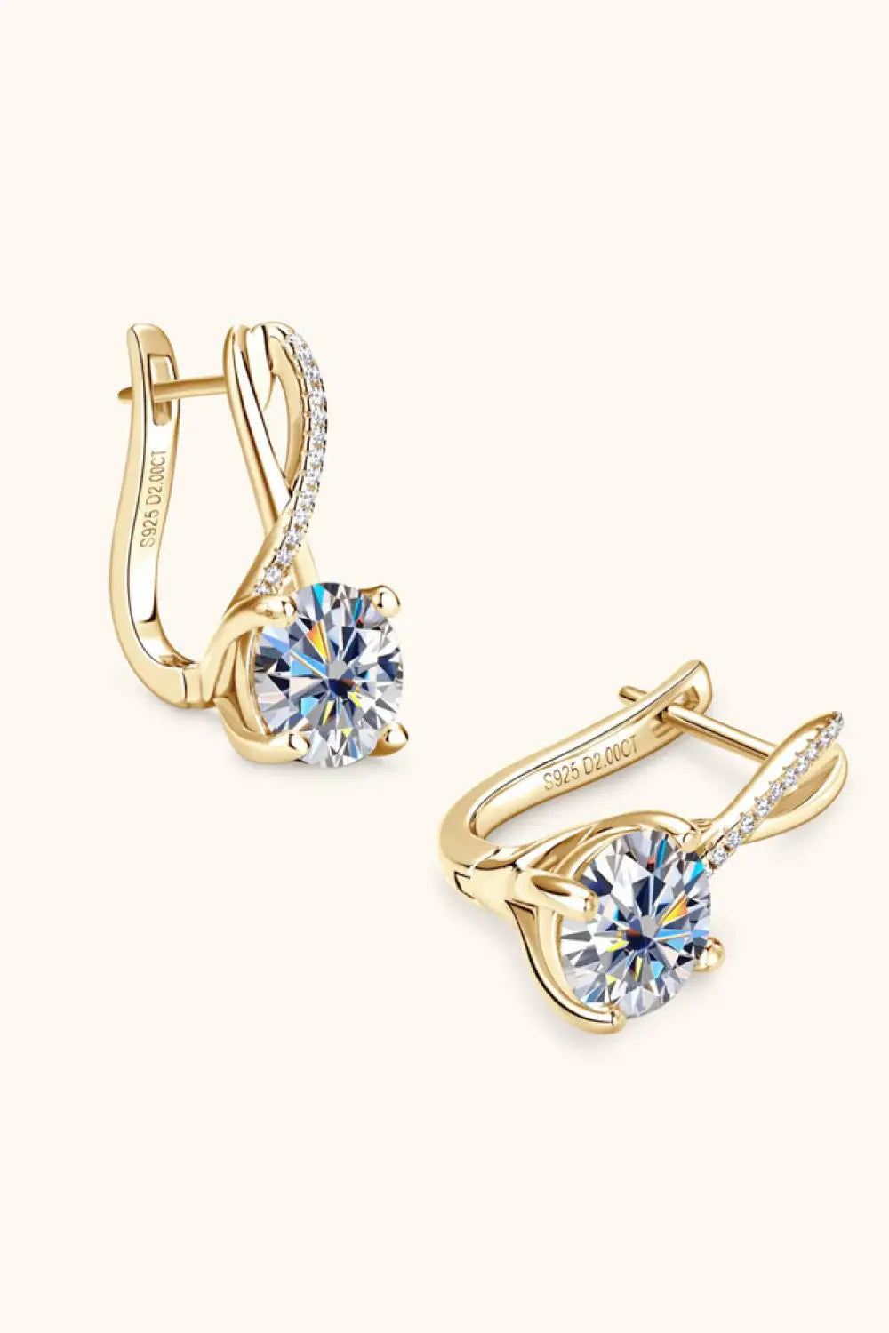 4 Carat Moissanite 925 Sterling Silver Earrings - Trendsi - Flyclothing LLC