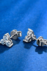 Moissanite 925 Sterling Silver Stud Earrings - Trendsi - Flyclothing LLC