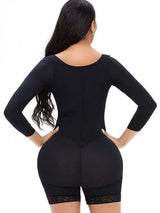 Full Size Zip Up Lace Detail Long Sleeve Shapewear - Trendsi - Flyclothing LLC