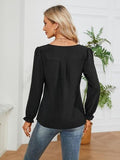 Notched Flounce Sleeve Blouse - Trendsi