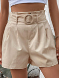 Belted Shorts with Pockets - Trendsi
