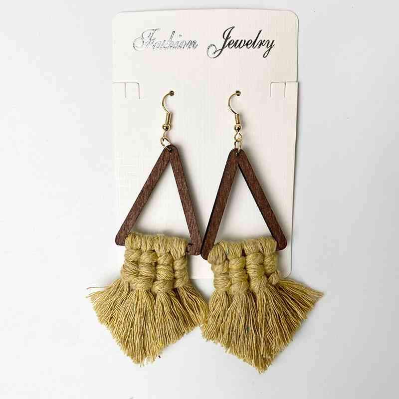 Tassel Detail Geometric Earrings - Trendsi - Flyclothing LLC