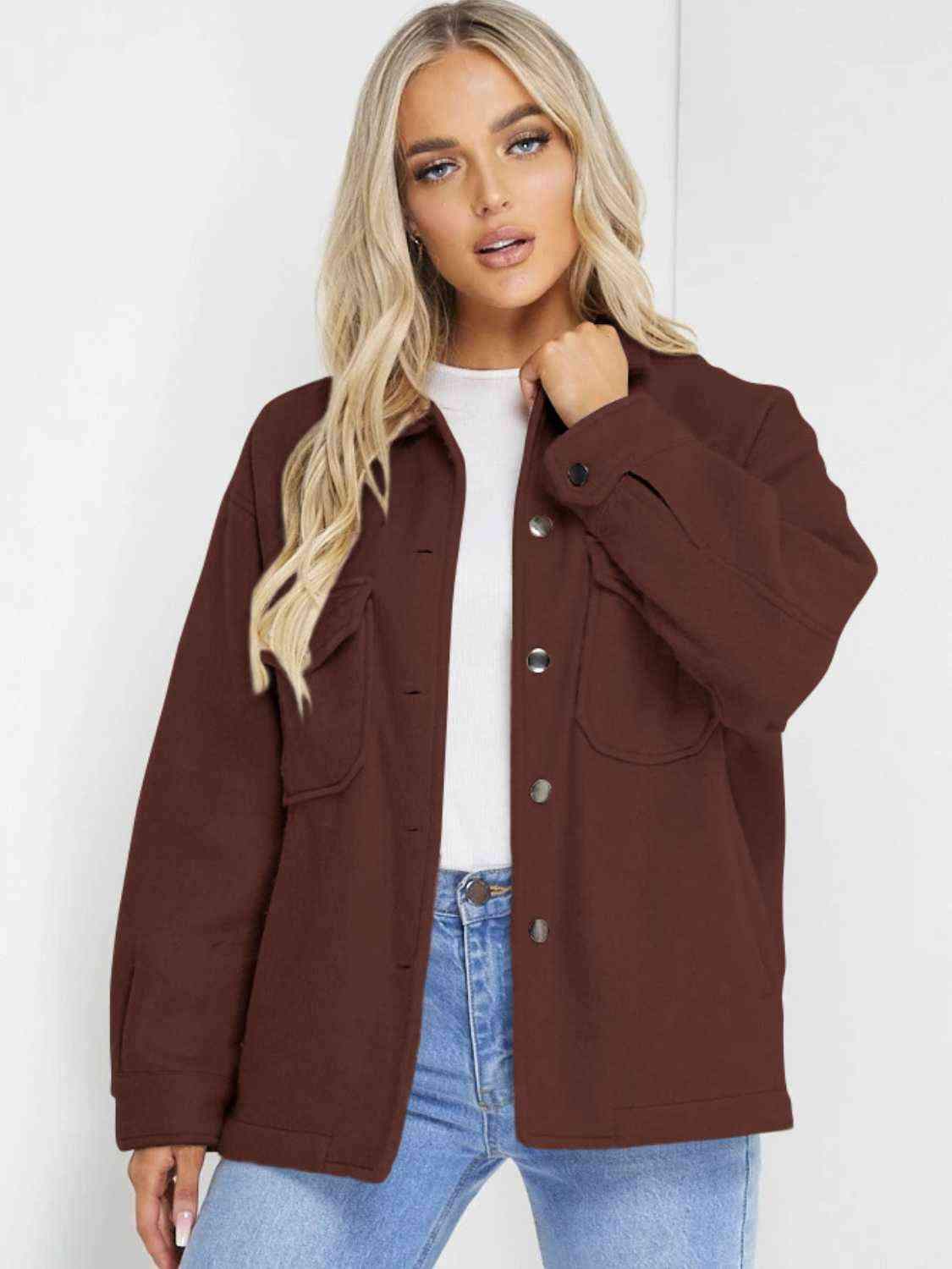 Button Down Denim Jacket - Trendsi - Flyclothing LLC