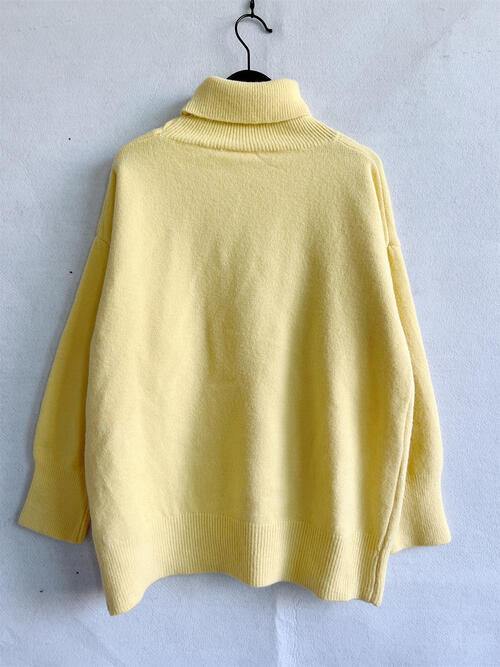 Turtleneck Long Sleeve Sweater - Flyclothing LLC