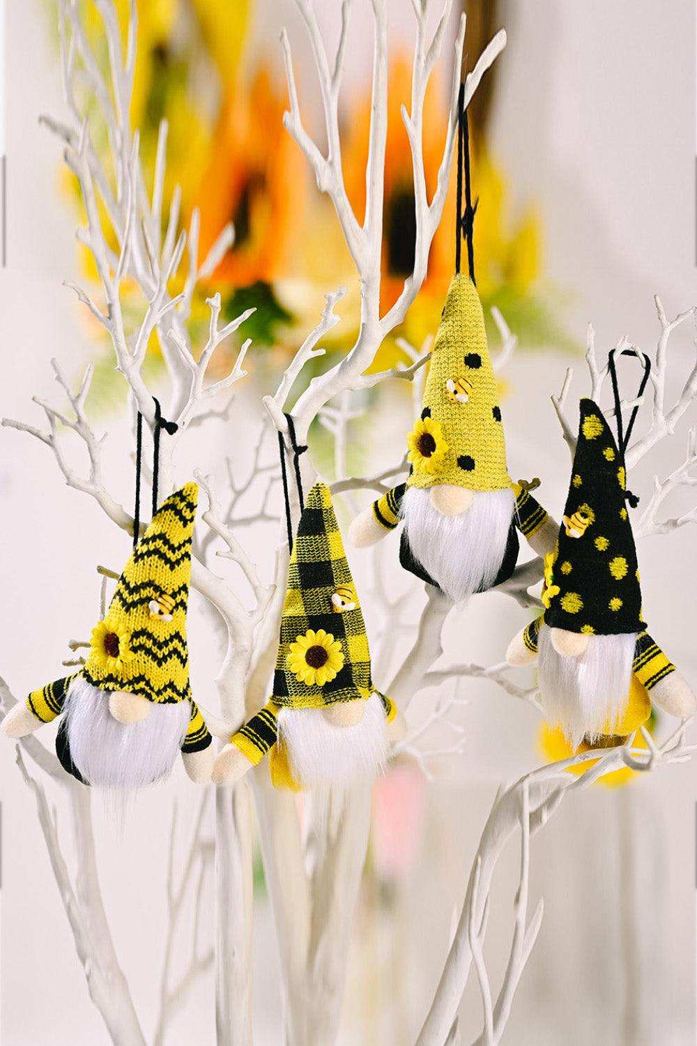 Random 4-Pack Sunflower Faceless Gnome Hanging Widgets - Trendsi