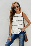 Striped Round Neck Tank - Trendsi