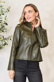 Mock Neck Zip Up Jacket - Trendsi - Flyclothing LLC