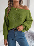 Openwork Long Sleeve Sweater - Trendsi