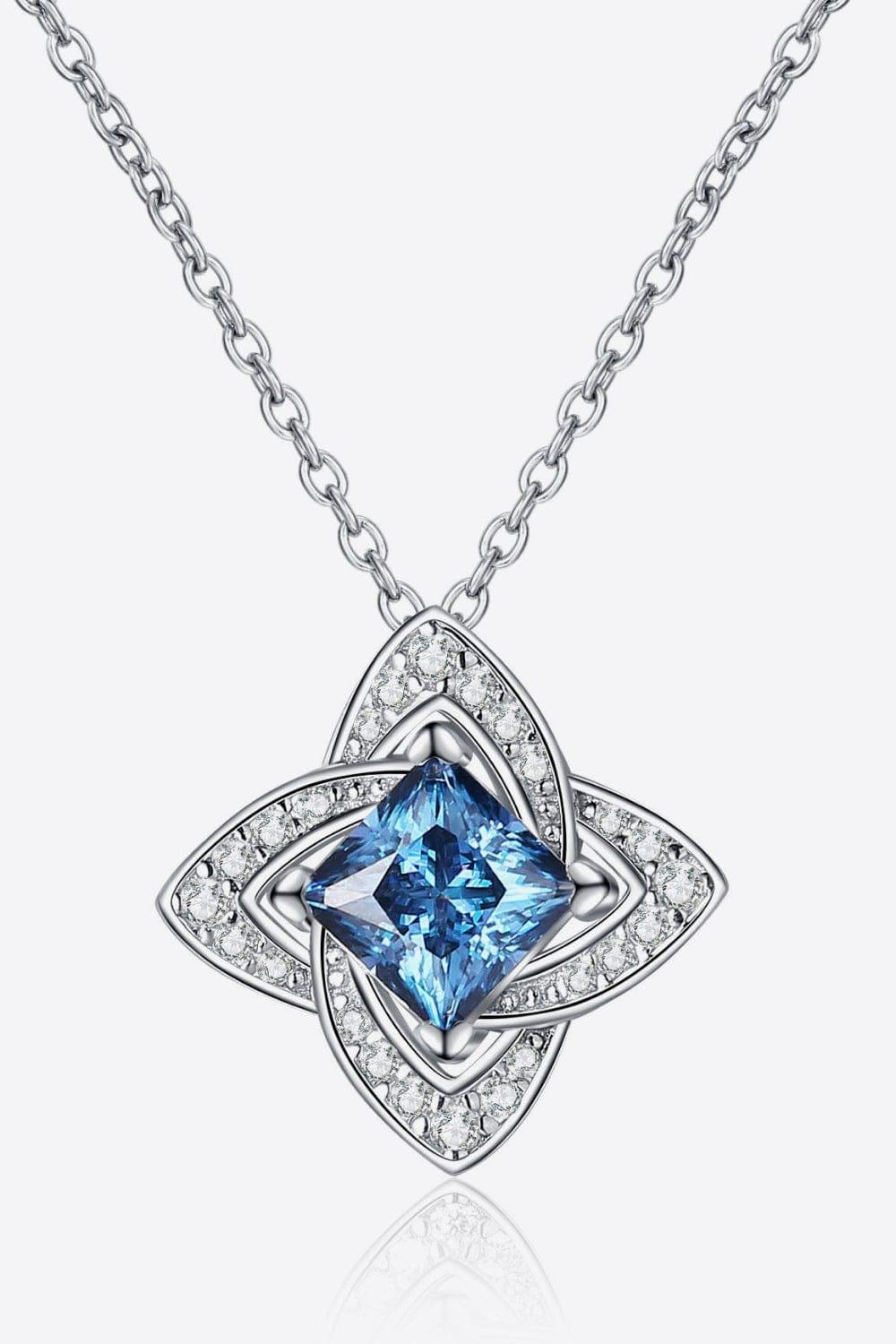 1 Carat Moissanite Floral Pendant Necklace - Trendsi