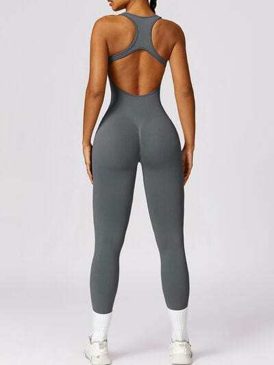 Cutout Racerback Active Jumpsuit - Trendsi - Flyclothing LLC