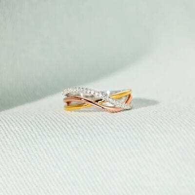 Crisscross Gold-Plated 925 Sterling Silver Ring - Trendsi - Flyclothing LLC