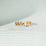 Crisscross Gold-Plated 925 Sterling Silver Ring - Trendsi