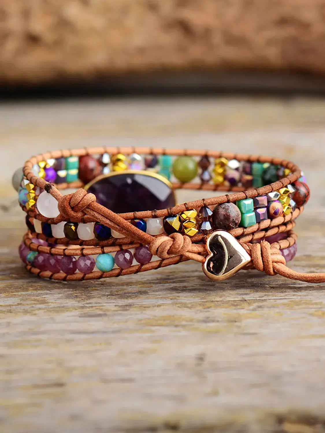 Triple-Layer Amethyst Bracelet - Trendsi - Flyclothing LLC