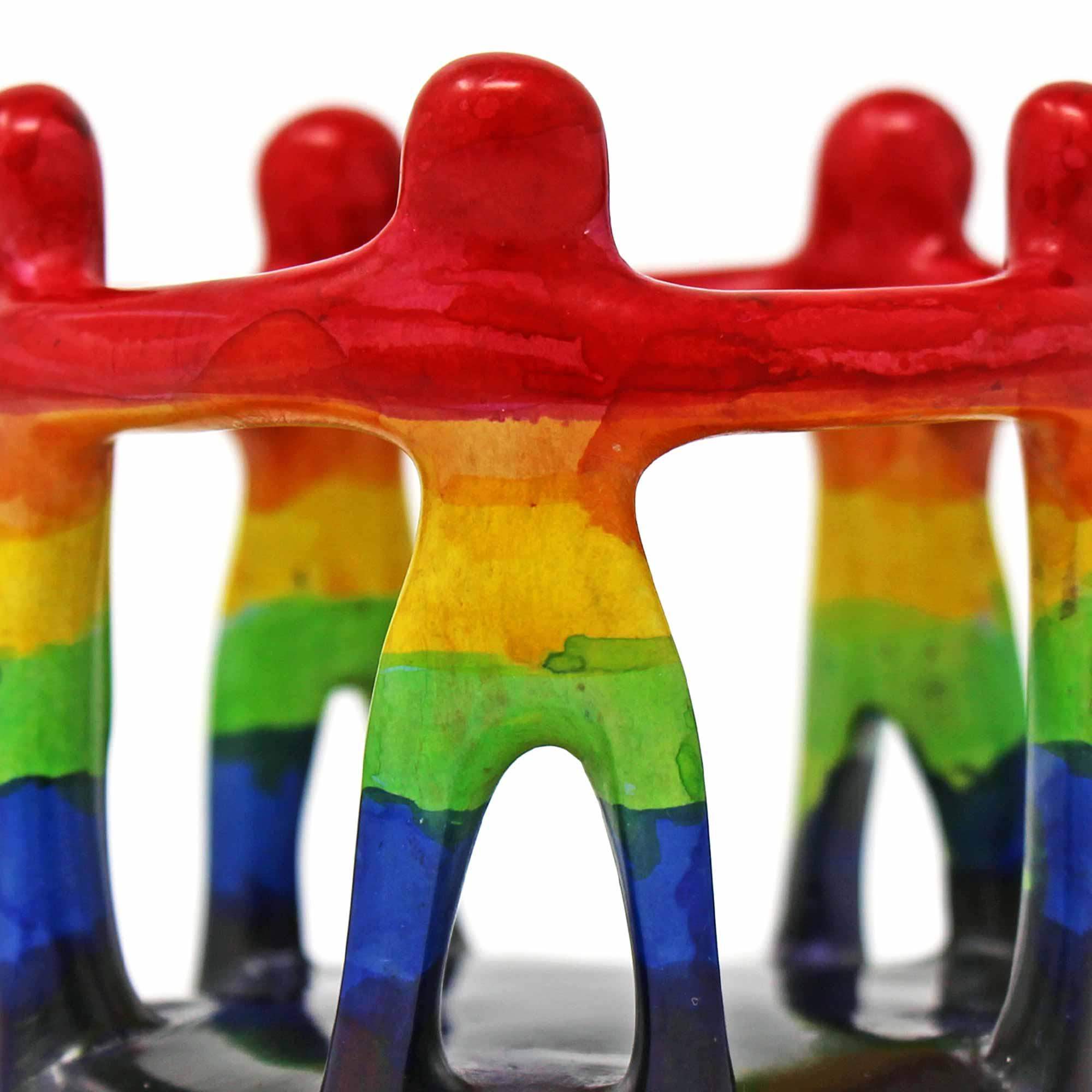 Rainbow Circle of Friends Painted Sculpture, 3 to 3.5-inch - SMOLArt - Flyclothing LLC