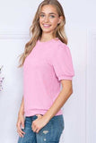 Reborn J Ribbed Round Neck Short Sleeve Top - Trendsi - Flyclothing LLC