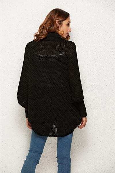 Open Front Batwing Sleeve Cardigan - Trendsi - Flyclothing LLC
