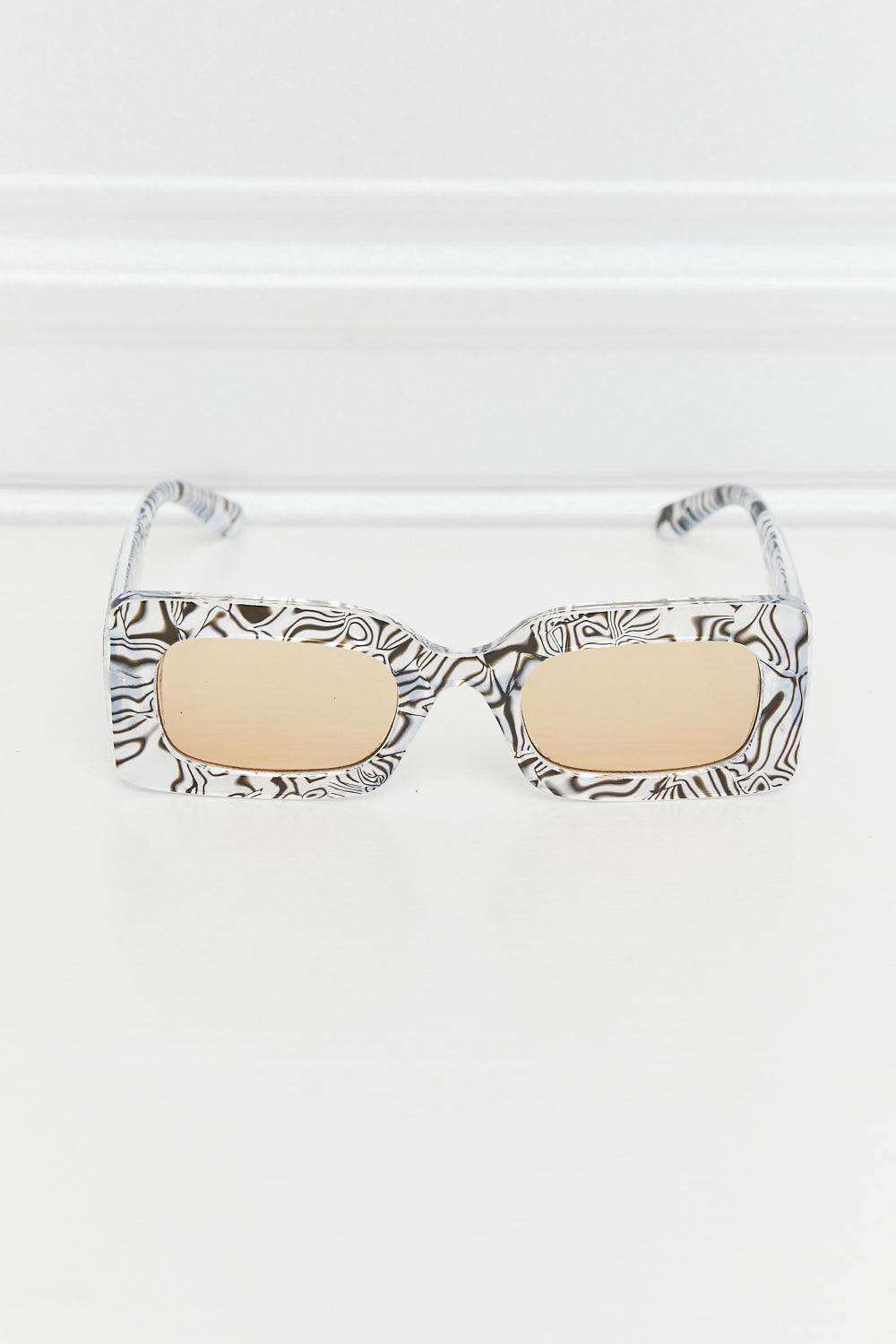 Tortoiseshell Rectangle Polycarbonate Sunglasses - Trendsi - Flyclothing LLC