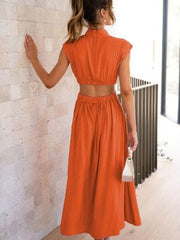 Cutout Mock Neck Sleeveless Dress - Trendsi