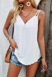Eyelet V-Neck Double Strap Cami - Trendsi - Flyclothing LLC